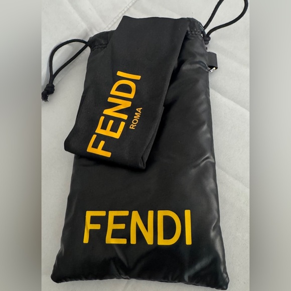 Fendi Accessories - Fendi‎ Black and Yellow Logo Eyewear Pouch